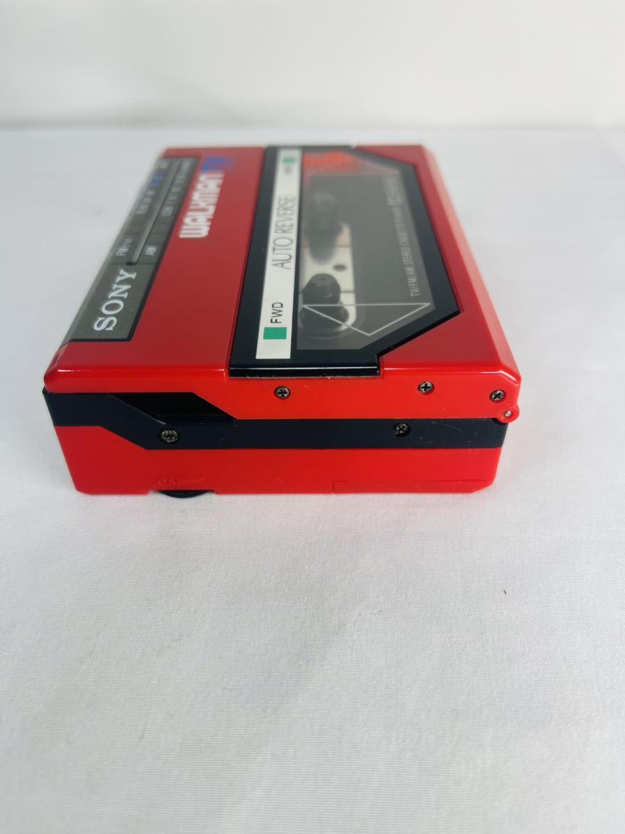 ジャンク】【通電のみ確認】SONY WALKMAN TV WM-F55 レッド ポータブル