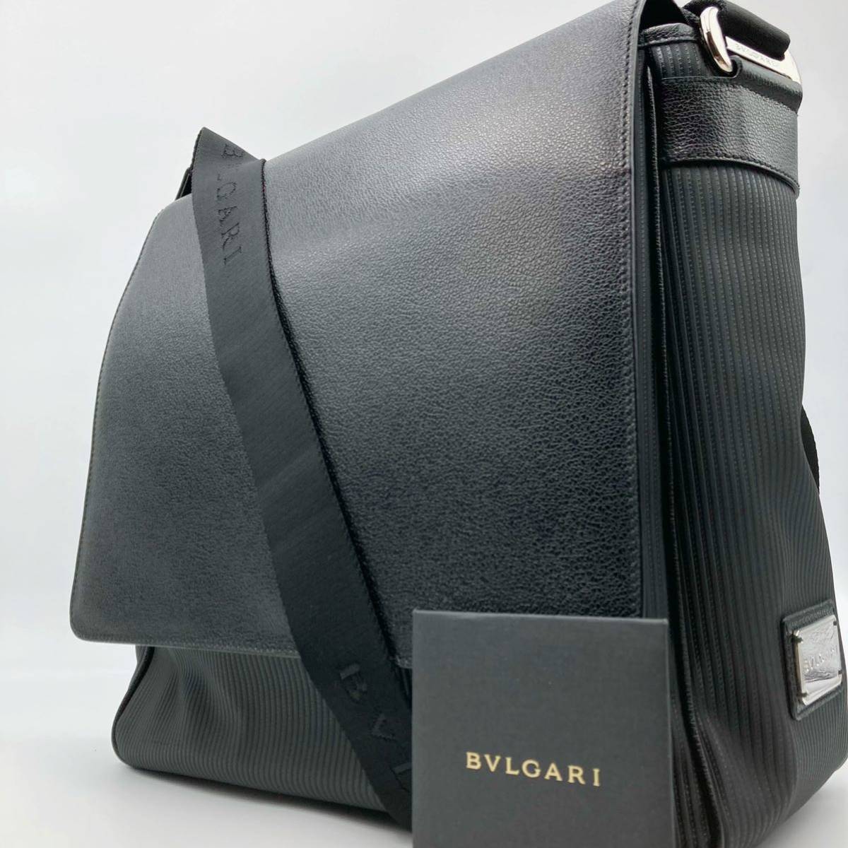 1円 □極上美品□ BVLGARI ブルガリ ショルダーバッグ メッセンジャー 
