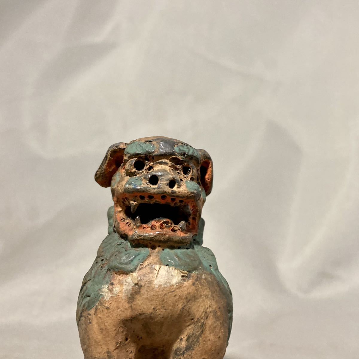 古玩 郷土玩具 沖縄 琉球 古典焼 シーサー 狛犬 唐獅子 神獣 魔除け 御 