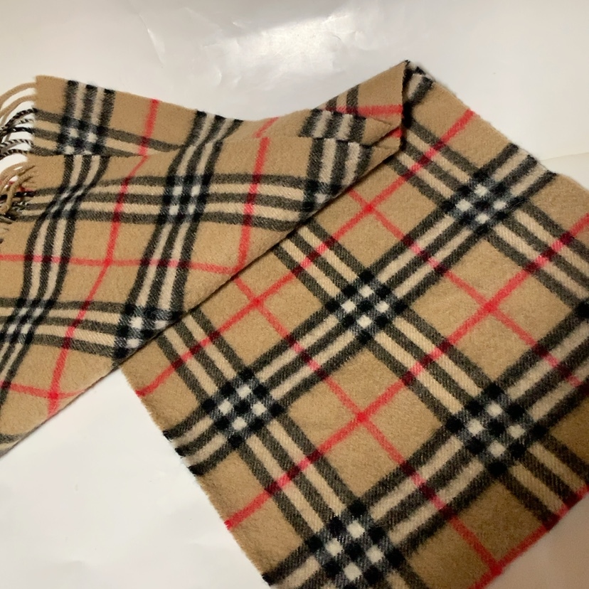 送料無料 即決 中古★Burberrys バーバリー ノバチェック カシミヤ マフラー カシミヤ100%★約30cm×140cm イングランド製