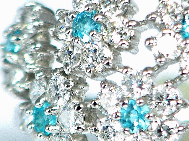 宝石屋本舗】天然パライバトルマリン0.19ct ダイヤモンド0.89ct PT950