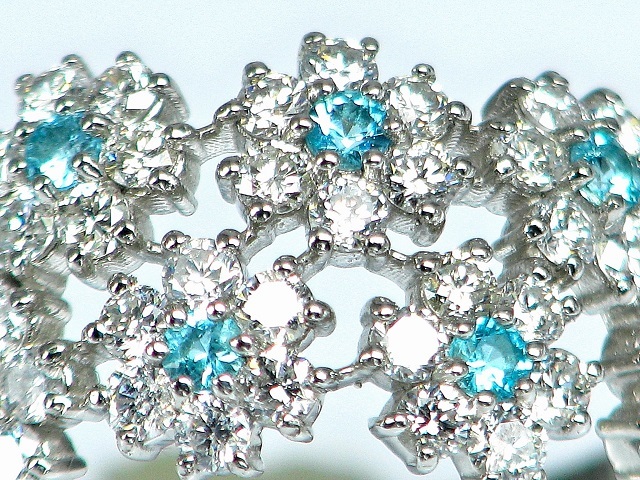 宝石屋本舗】天然パライバトルマリン0.19ct ダイヤモンド0.89ct PT950