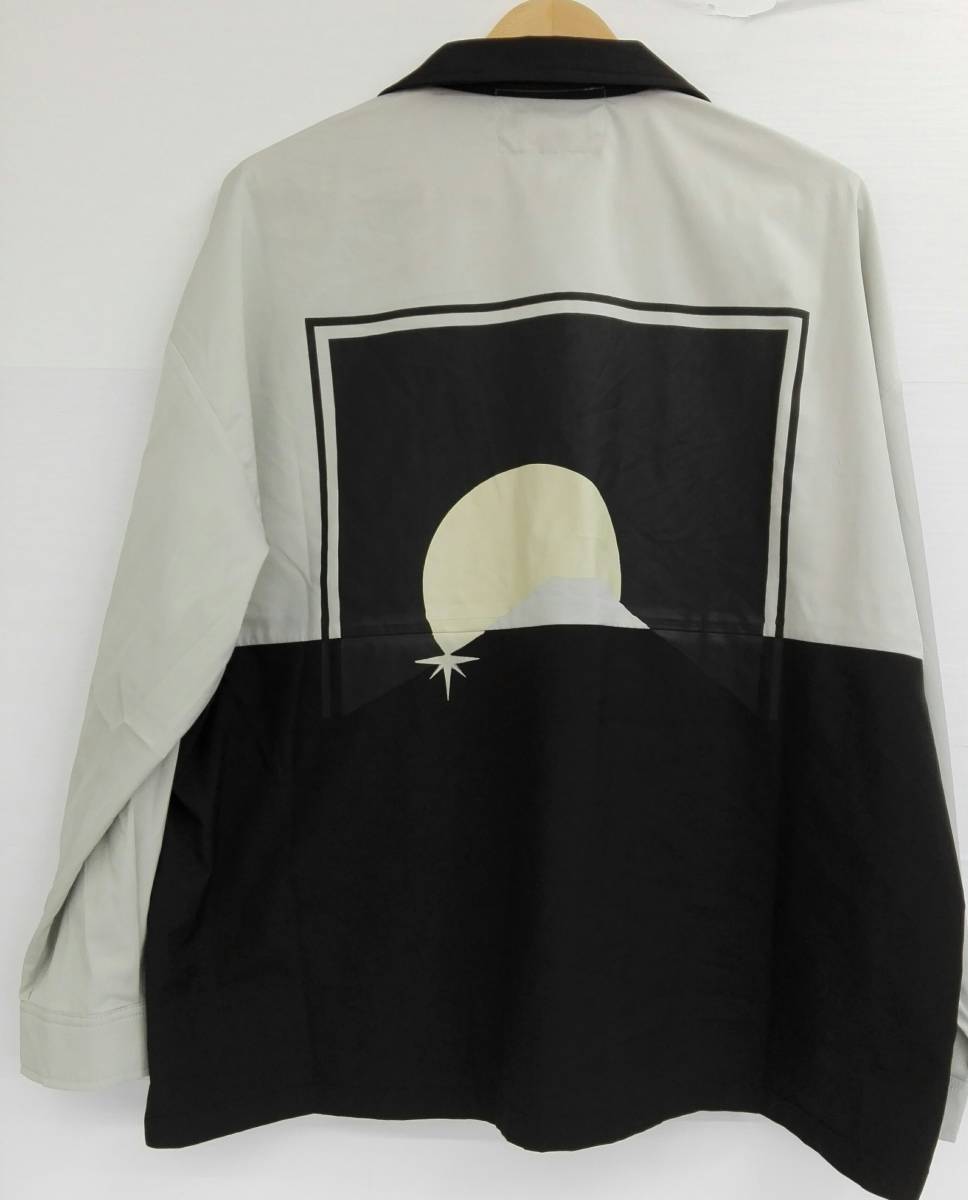 blazz works ブレイズワークス Fu-ji-Blazz Open Collar Shirt オープンカラー 長袖シャツ 富士山 ブラック×グレー サイズM 21A-15011