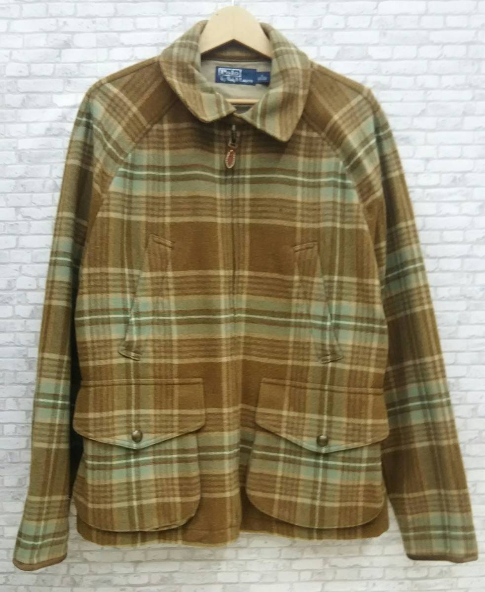 爆買い，品質保証 Polo RALPH LAUREN ポロラルフローレン ウールジャケット 袖口牛革 サイズXL チェック柄 茶系 メンズジャケット 175/112A(ジャンパー、ブルゾン)｜売買されたオークション情報、yahooの商品情報をア 男性用