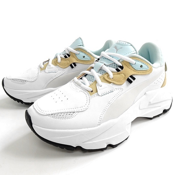 ■PUMA プーマ 新品 定価1.4万 ORKID WNS リサイクルレザー レースアップ 厚底 レザースニーカー シューズ 383136 06 23.5 ▲015▼bus9435e