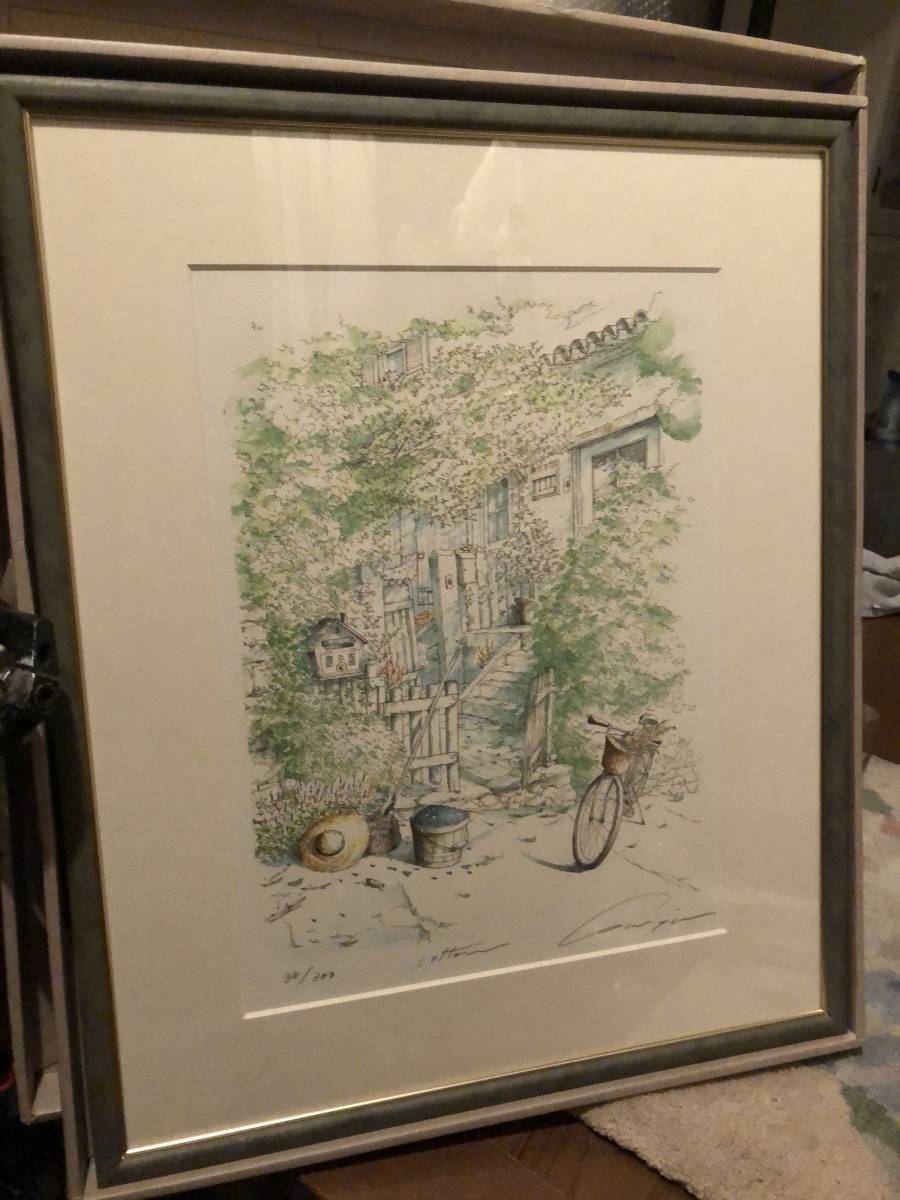 真作保証 内田新哉 少年時代 リトグラフ 版画 エディション 直筆サイン