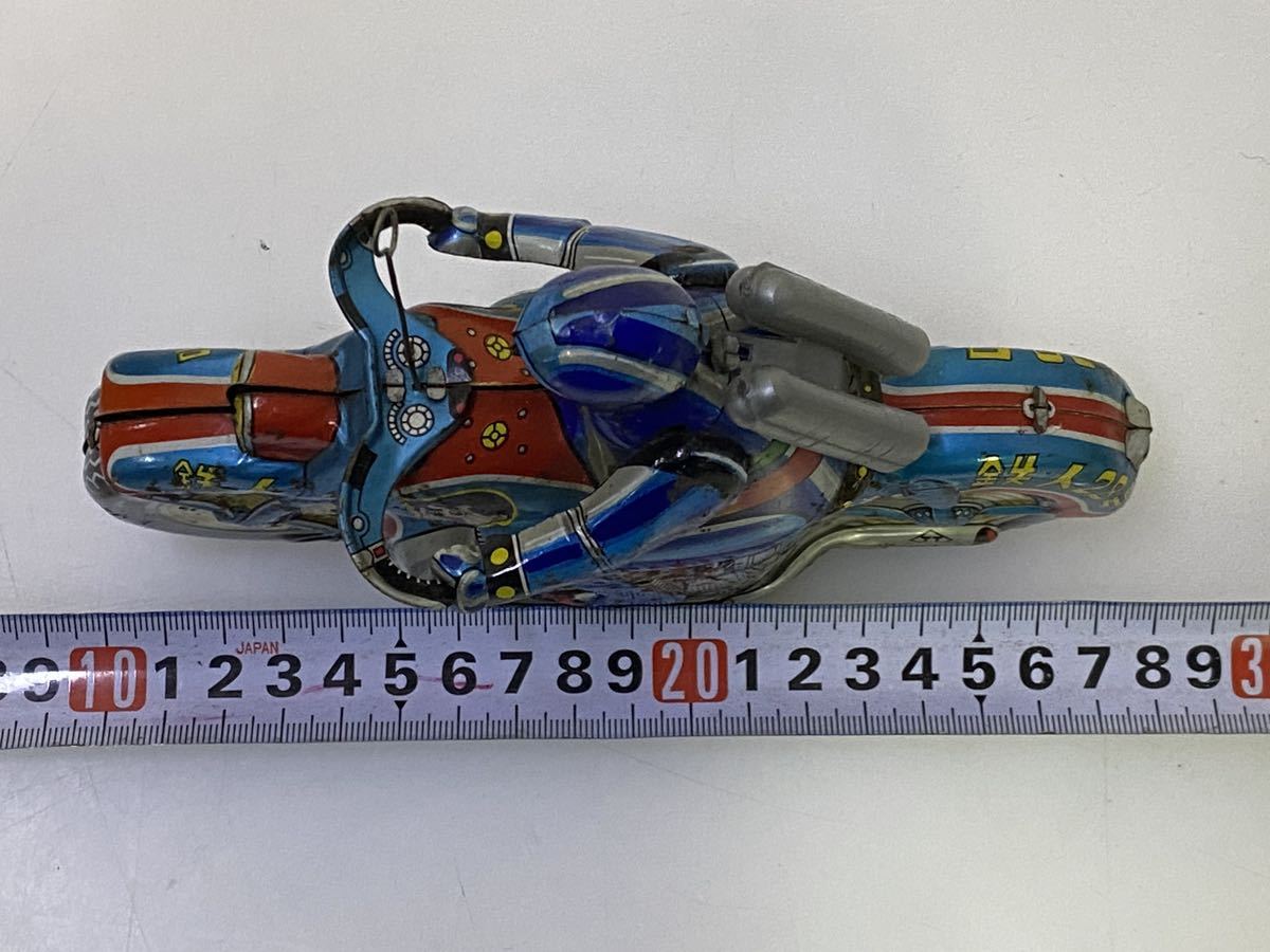 サ2614M☆当時物 タカトク 鉄人28号 オートバイ ブリキおもちゃ 横山