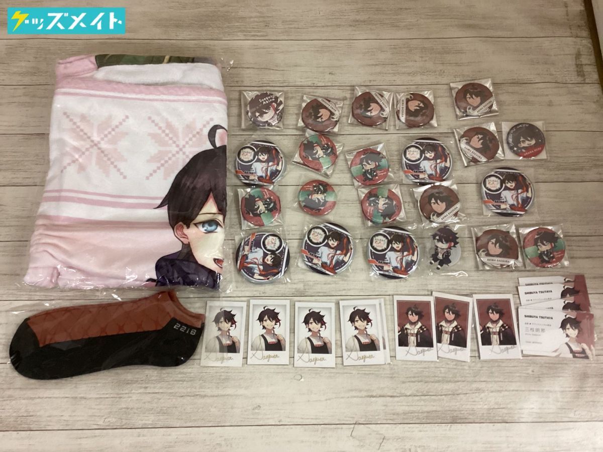現状 Vtuber にじさんじ 三枝明那 グッズ まとめ売り 缶バッジ タオル 