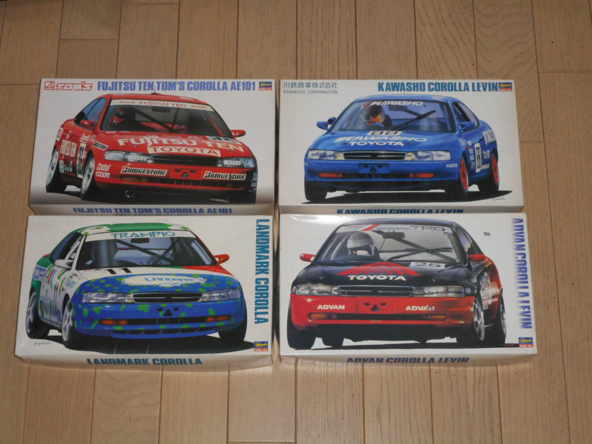 大得価 品 1/24 HASEGAWA製JTCC AE101レビン4台 赤Fujitsu Ten Tom&rsquo;s 青Kawasho 白青Landmark 黒赤Advan(GT)｜売買されたオークション情報、yahooの商品情報をアーカイブ公開 - オークファン GT