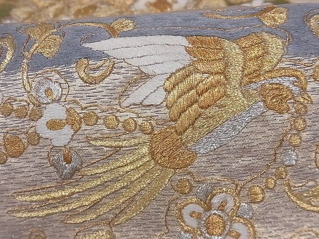 ドークブア□六通柄袋帯 相良刺繍 七宝繋ぎ 極上の逸品 C29