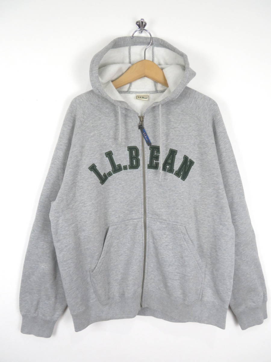 90s～ L.L.Bean ★ ワッペン フルジップ スウェット パーカー L ★ LLビーン フード フーディー 古着 メンズ オールド ジップパーカー