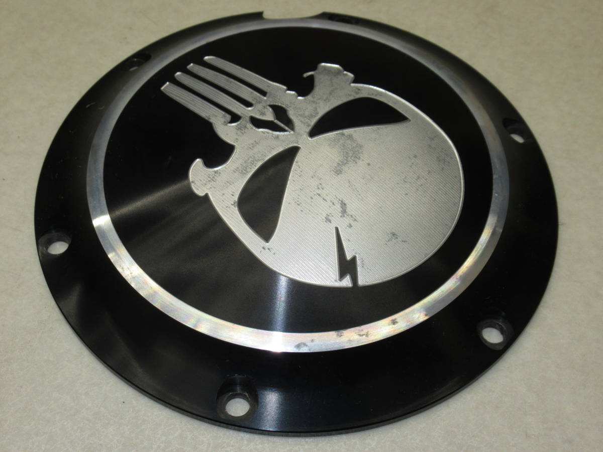 全国送料無料！ハーレーダビッドソン XL 883 1200 スポーツスター(2004～2017)用CNC ダービーカバー＋タイマーカバーセット中古品 ドクロ