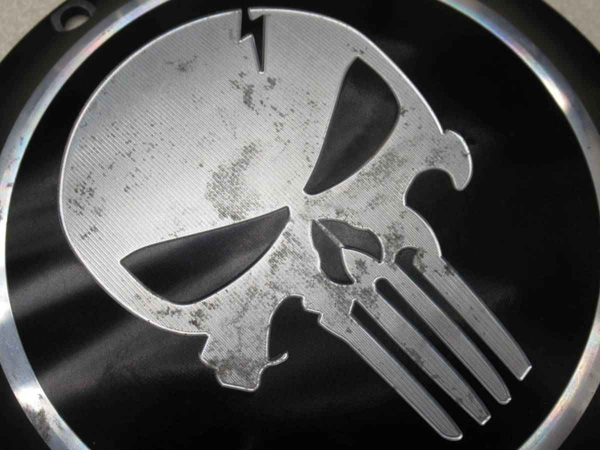 全国送料無料！ハーレーダビッドソン XL 883 1200 スポーツスター(2004～2017)用CNC ダービーカバー＋タイマーカバーセット中古品 ドクロ