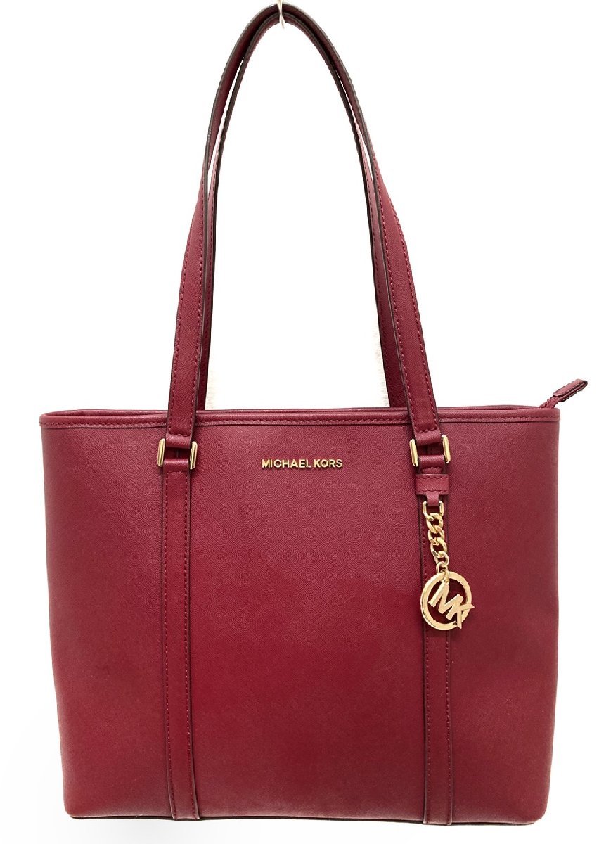 マイケルコース MICHAELKORS トートバッグ 赤 レッド レザー ゴールド 