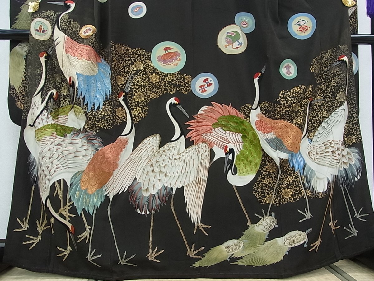 鶴亀着物 with cranes 武比古作 純銀製 鶴亀置物 Yahoo オークション