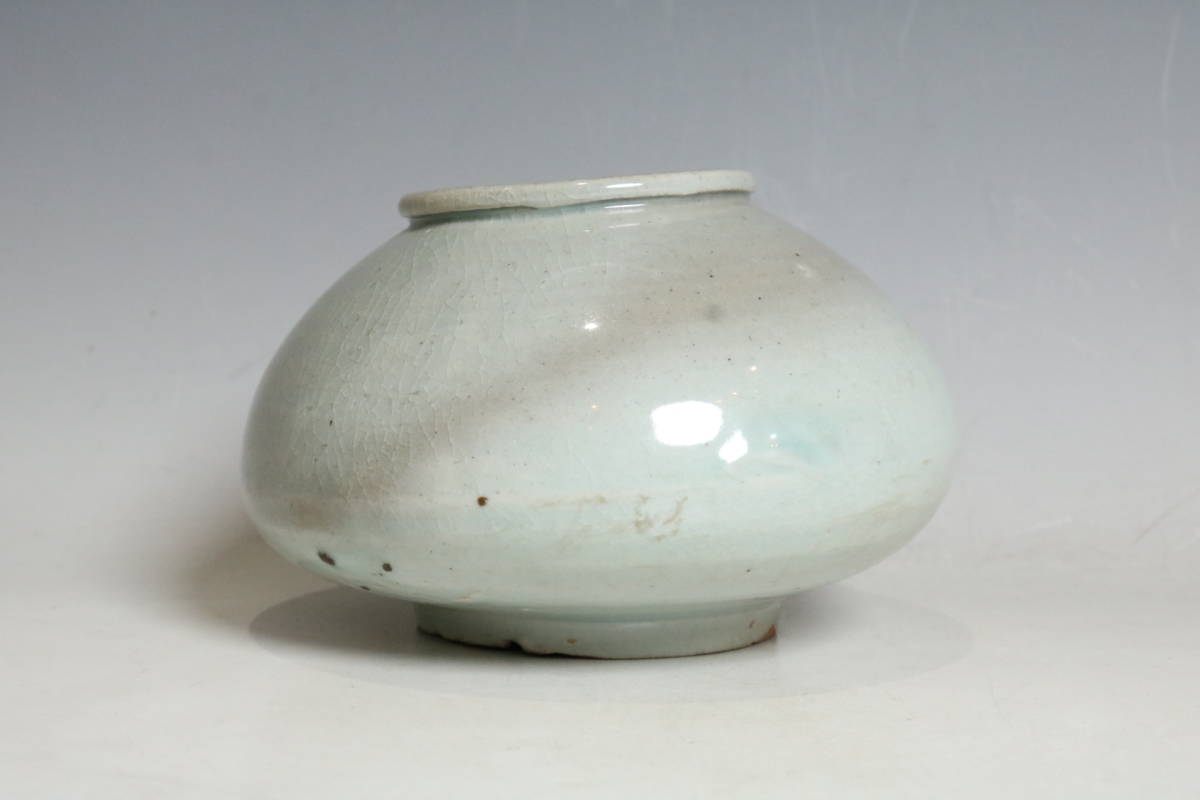 朝鮮美術　李朝　高麗白磁　小壷　時代箱付　M R4495 朝鮮美術 李朝白磁小壺 李朝後期 18世紀 陶磁器 gallery 入蘆花（