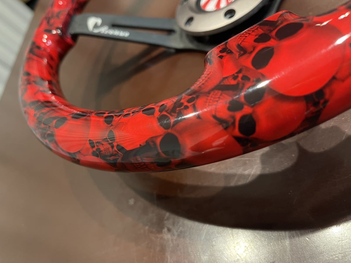 Avenue Performance レッドスカルxブラックスポーク 350mm USDM JDM超