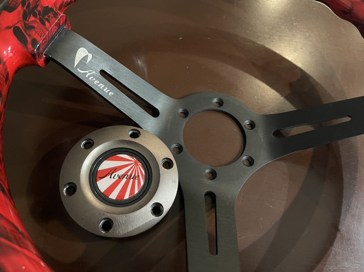 Avenue Performance レッドスカルxブラックスポーク 350mm USDM JDM超