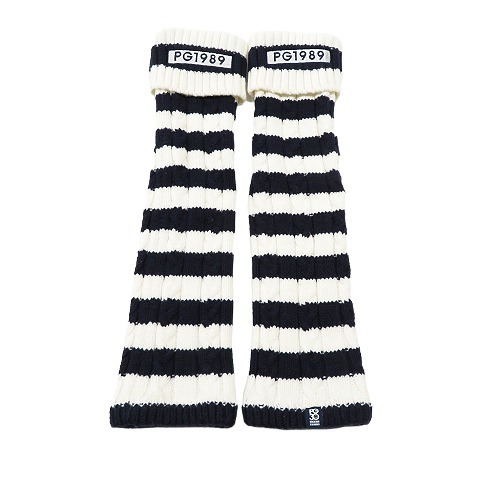 【1円】PEARLY GATES パーリーゲイツ 30周年 ニット レッグウォーマー ボーダー柄 [240001851240]