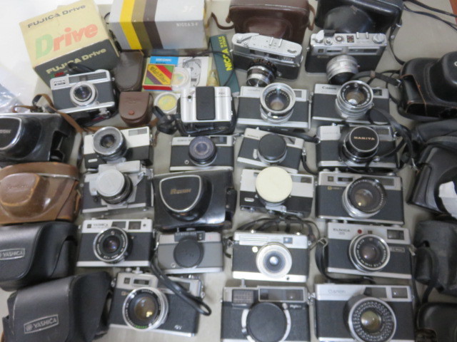 353☆カメラ まとめて YASHICA/MAMIYA/CANON CANONET/FUJICA/MINOLTA/RICOH/KONICA/OLYMPUS/ELNICA ジャンク扱 カメラ レンズ 1円～ レンジ