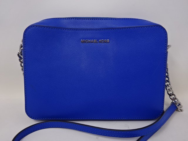 良品 MICHAEL KORS 2WAY ショルダーバッグ ネイビー 青 肩掛け MICHAEL 