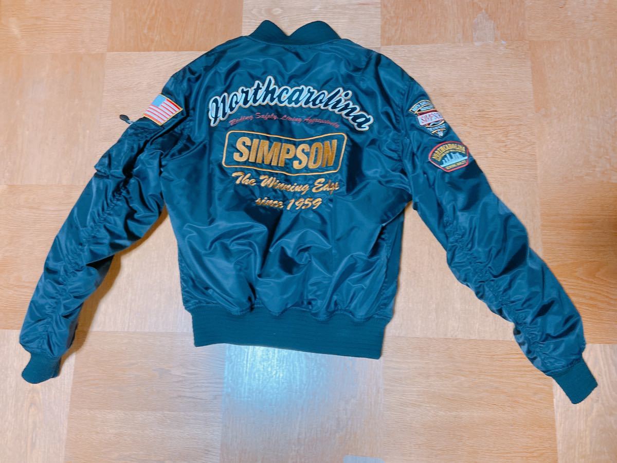 シンプソン SIMPSON MA-1 中綿ジャケット バイクウエア ブラック 黒 M 