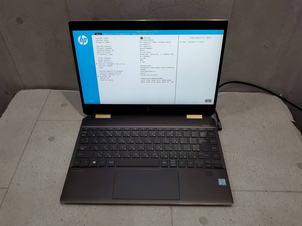 ジャンク＞HP Spectre x360 13-ap0042TU / Core i7-8565U / 16GB 