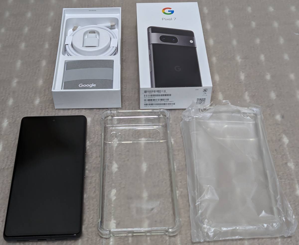 ★★送料込 Google Pixel 7 128GB obsidian（ブラック系）美品 SIMフリー 未使用ケース付 使用期間約1月 au版？ 中古スマホ