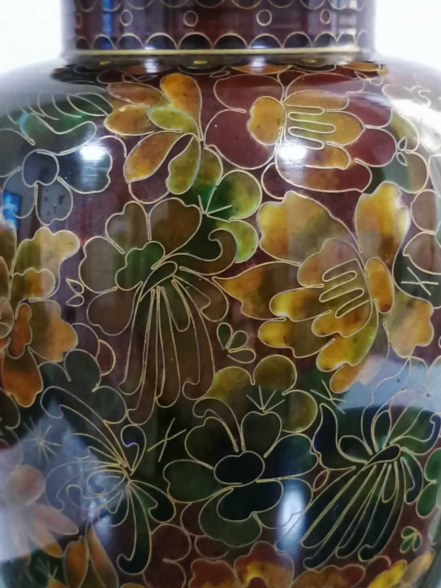 花瓶 七宝焼 中国美術 景泰藍 中国 壺 唐物 精品収蔵・銅製・景泰藍