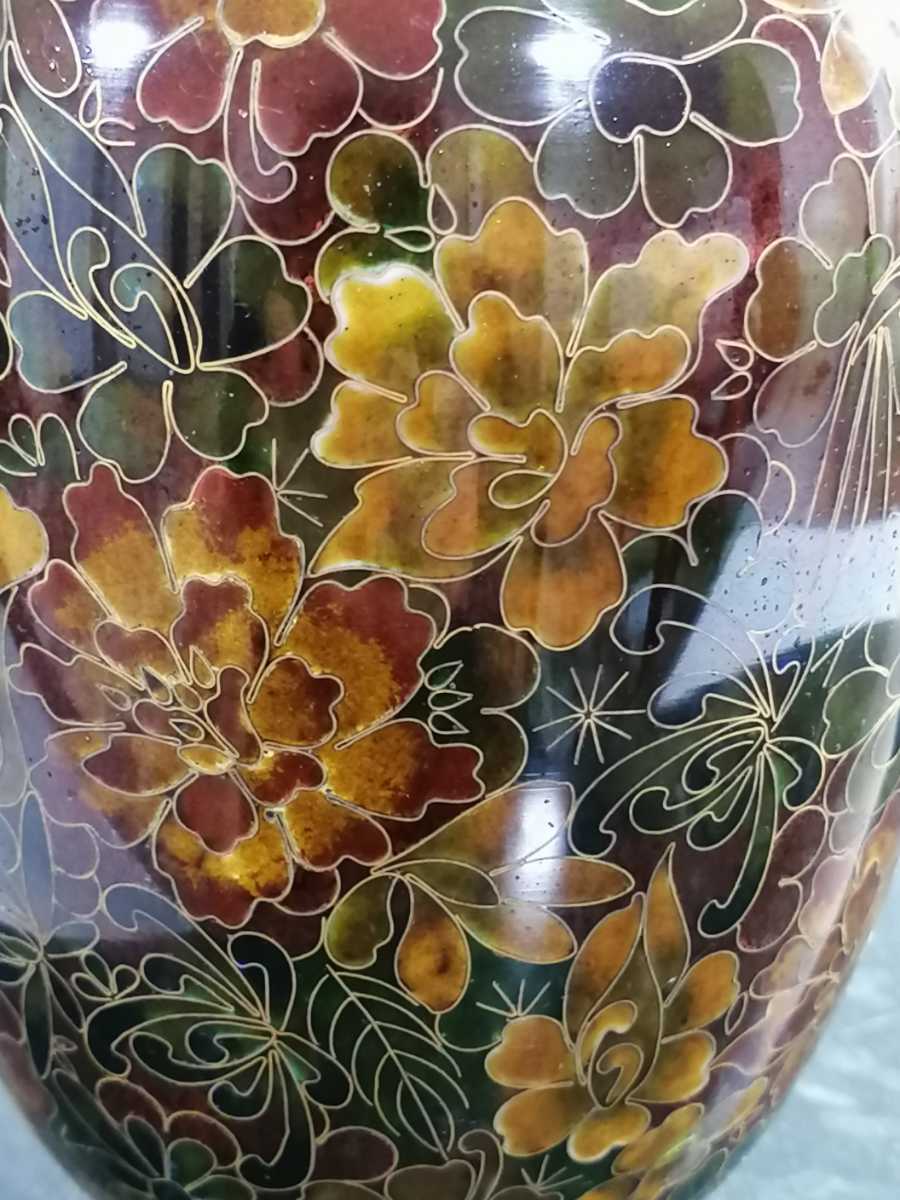 花瓶 七宝焼 中国美術 景泰藍 中国 壺 唐物 精品収蔵・銅製・景泰藍