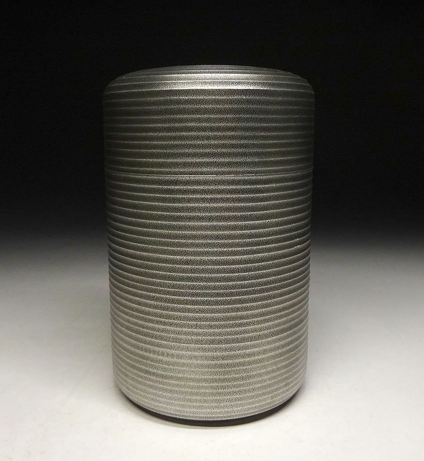 緑屋zs□ 本錫 乾茂號造 茶入 茶壷 茶筒 中蓋