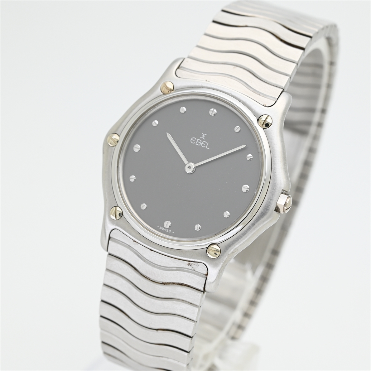 エベル/EBEL■スポーツ クラシックウェーブ メンズ 腕時計 ステンレス グレー灰色 風防無傷 クォーツ 電池交換済/動作良好 981909