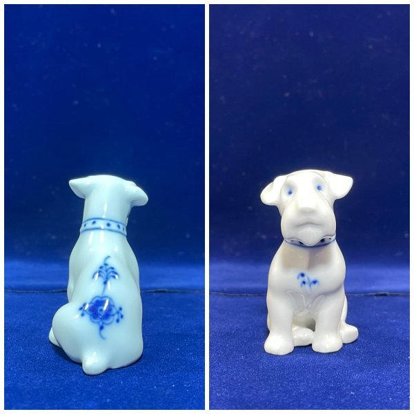 限定SALE,品質保証 ★デンマーク 犬 置物 フィギュリン ブルーフルーテッド★磁器製 陶器 ■2058