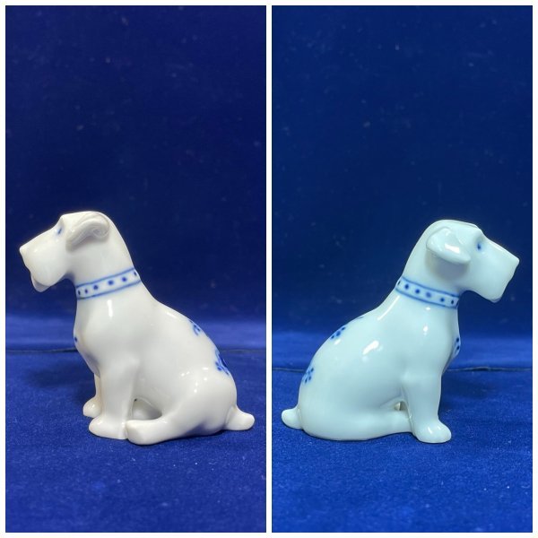 限定SALE,品質保証 ★デンマーク 犬 置物 フィギュリン ブルーフルーテッド★磁器製 陶器 ■2058