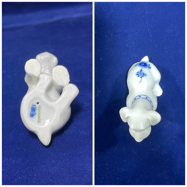 限定SALE,品質保証 ★デンマーク 犬 置物 フィギュリン ブルーフルーテッド★磁器製 陶器 ■2058