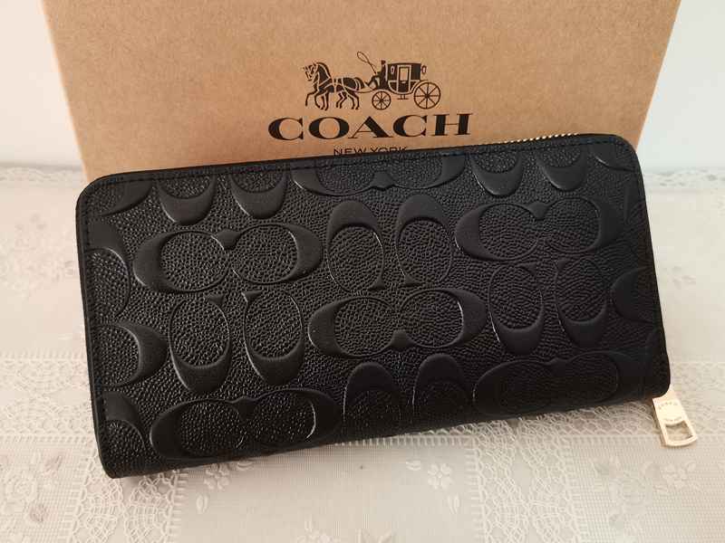 【新品未使用】COACH コーチ 長財布 シグネチャー ブラック ストラップ付 コーチ COACH 長財布 シグネチャー メンズ レディース 財布