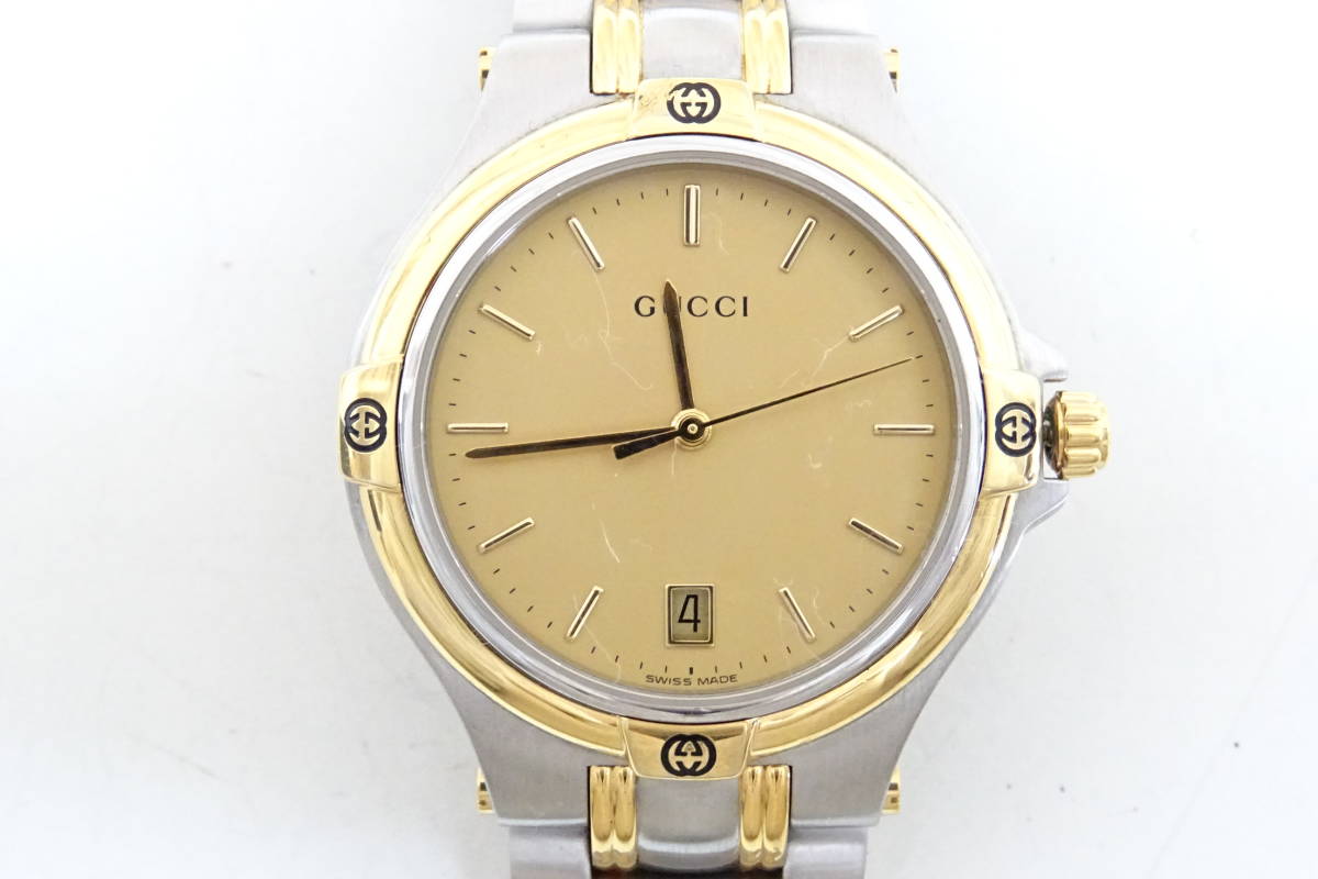 [K高崎01002NS] GUCCI グッチ 腕時計 メンズ クォーツ デイト 9040M 