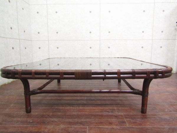 ■美品■山川ラタン/ヤマカワラタン■高級■希少■ヴィンテージ■410■籐/ラタン■リビングテーブル/センターテーブル■smm4938k