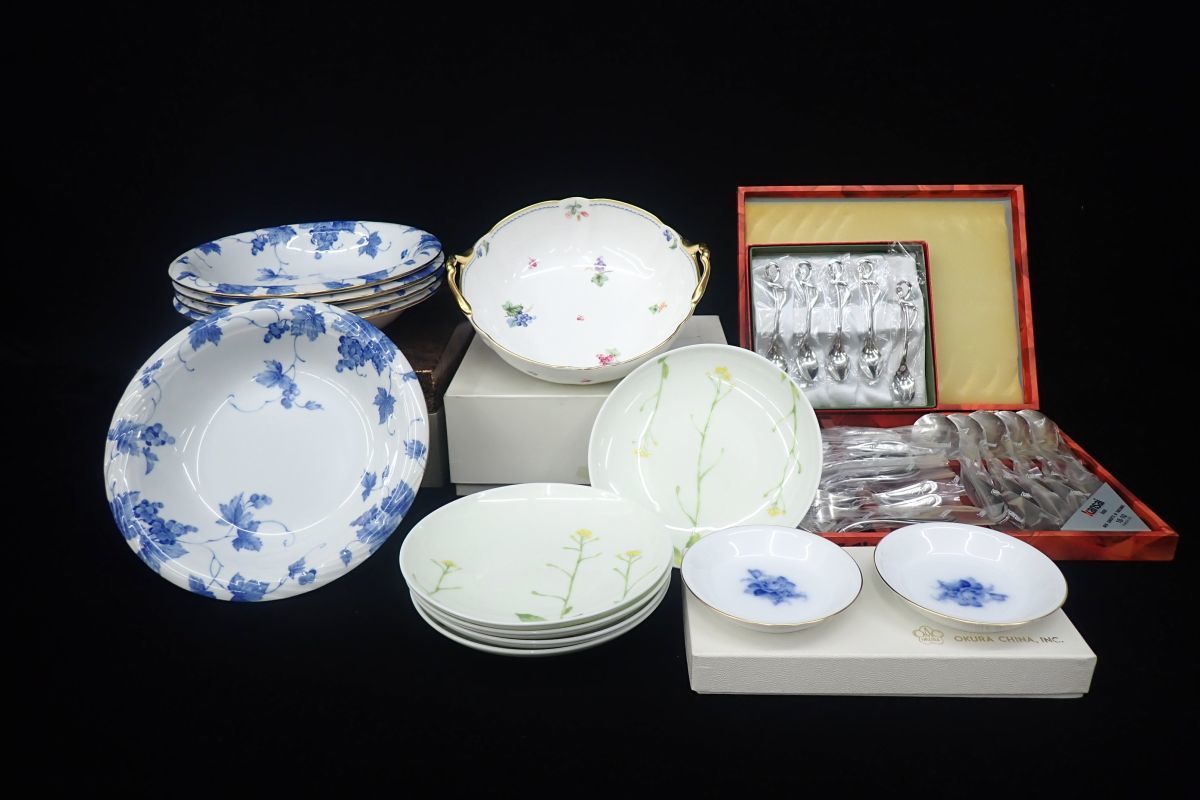 ◆未使用 洋食器まとめて Adam＆Eve OKURA 他 カレー皿 ボウル 小皿 スプーン フォーク ◆/消費税0円