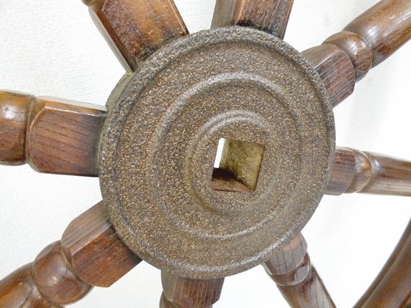 操舵輪 90㎝ ラット 船のハンドル 木製 アンティーク インテリア おしゃれ