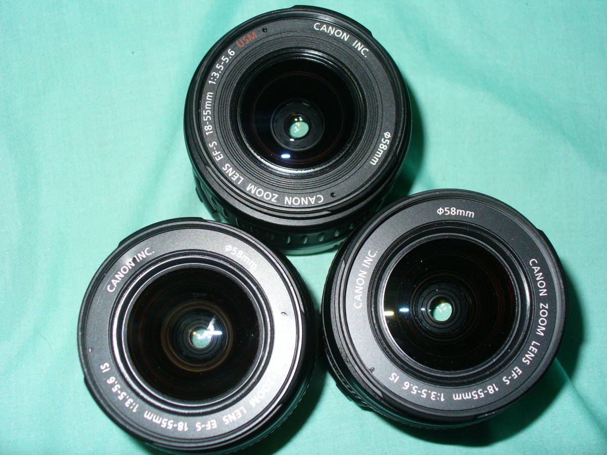 Canon EF-S レンズ 3本セット CANON EF-S 18-55mmレンズ3本（ジャンク） 【公式通販】