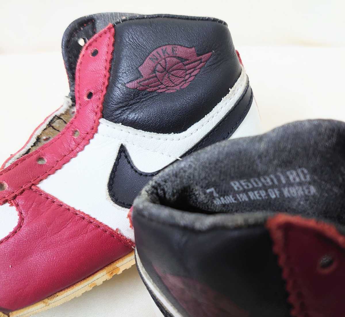 1985年製☆NIKE BABY JORDAN WHITE×RED×BLACK US7 DEADSTOCK☆ナイキ 