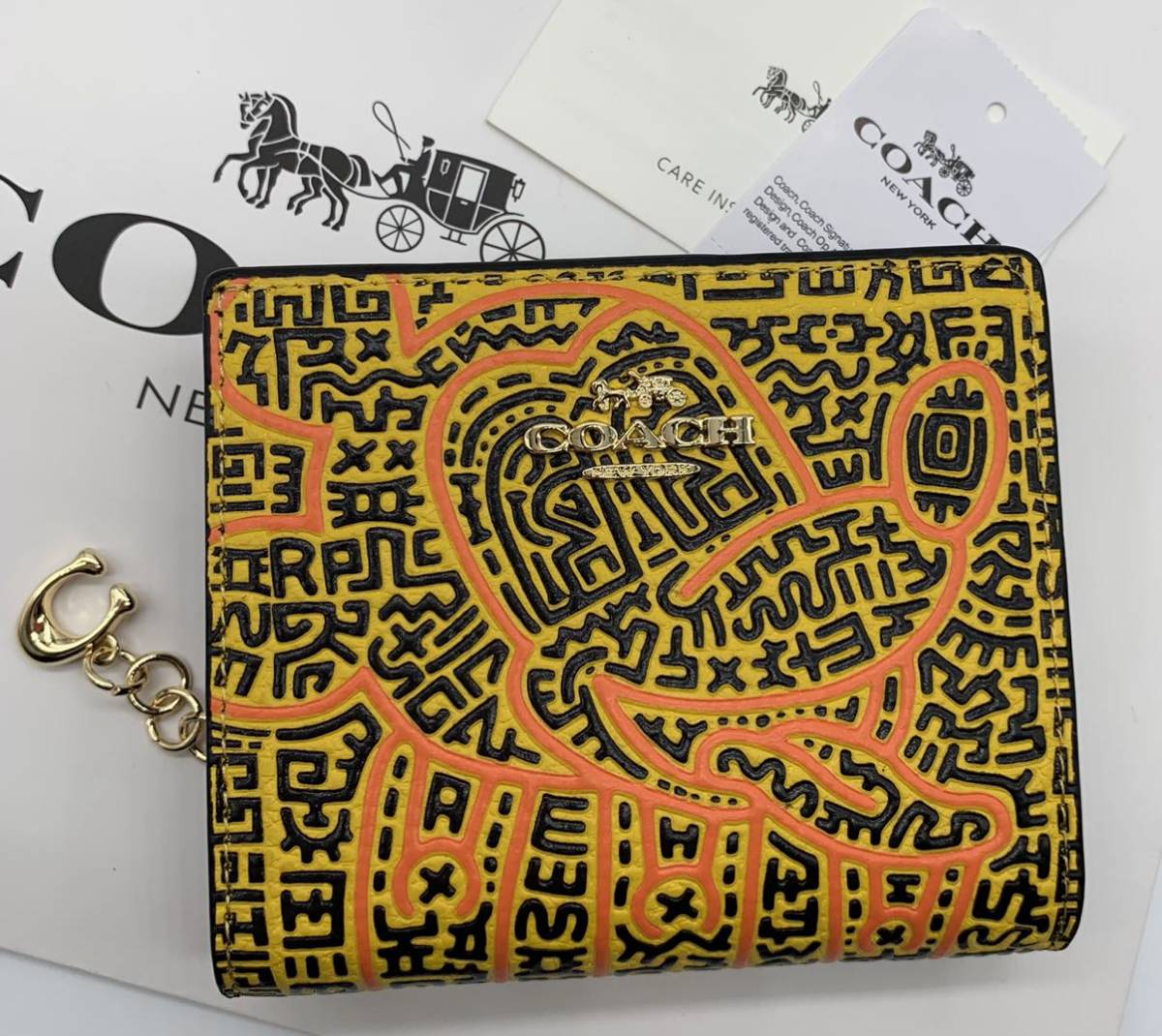 COACH 二つ折り財布　ディズニー×キースヘリング　コラボ　C7446 アウトレット品　
