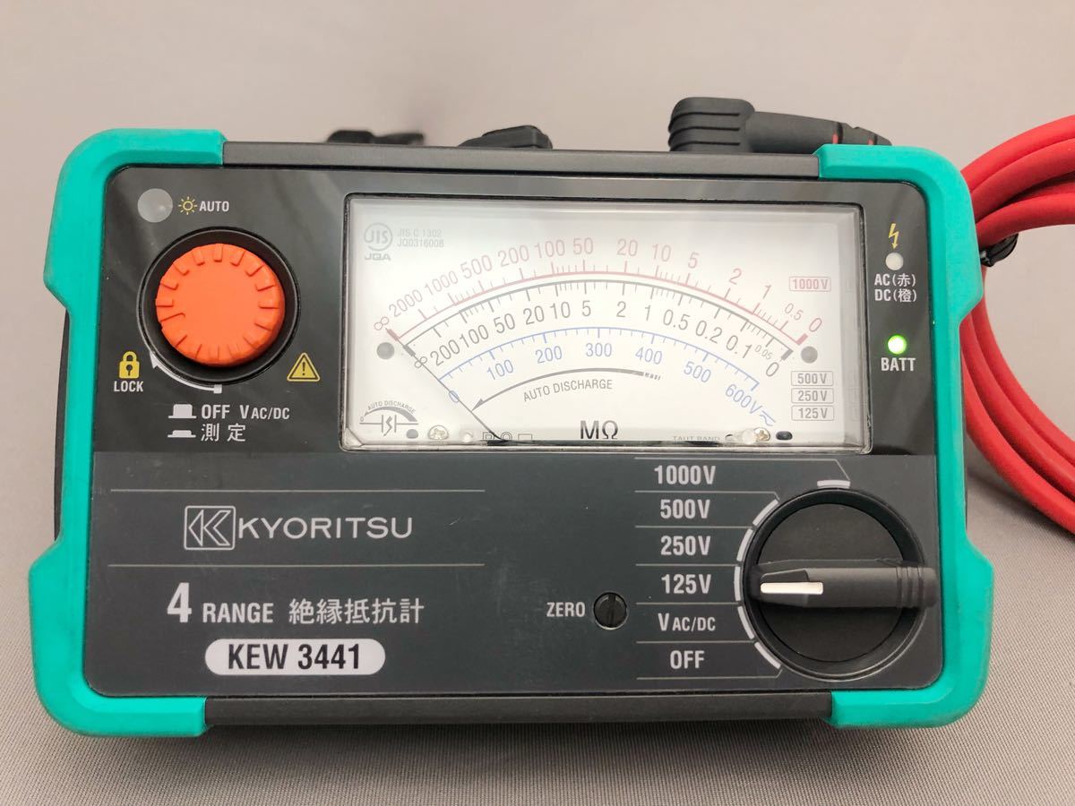 共立電気計器 (KYORITSU) キューメグ 4レンジ絶縁抵抗計 (125V/250V