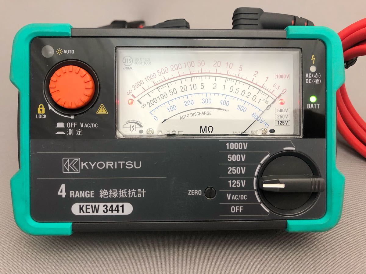 KYORITSU 共立電気計器 絶縁抵抗計 キューメグ 3レンジ絶縁抵抗計 3322A