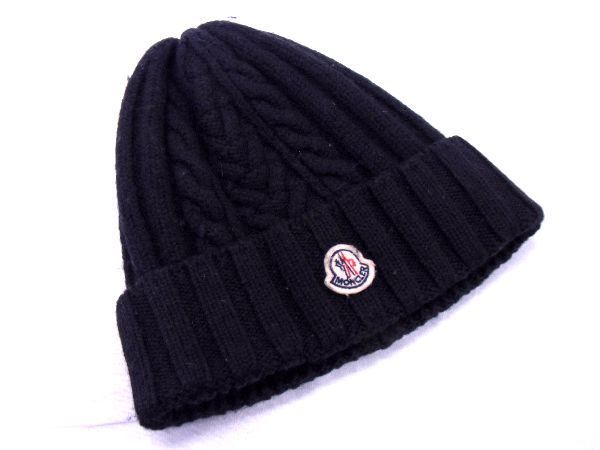 MONCLER ニット帽 100%バージンウール 1円 MONCLER モンクレール ウール100％ ニット帽 ビーニー ニット