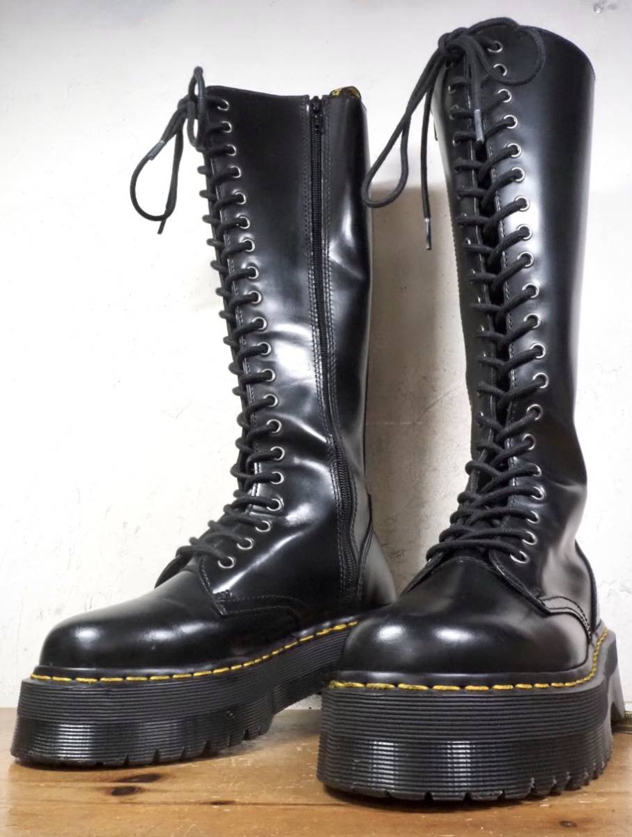 【数回履き程度/美品】Dr.Martens/ドクターマーチン BRITAIN 厚底 20ホール サイドジップブーツ UK4 23cm相応/クレイジーボム 14 10