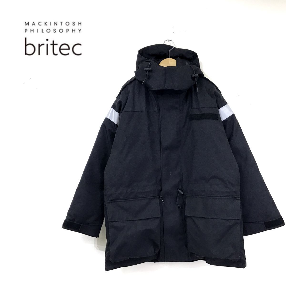 I723-D◆良品◆ MACKINTOSH PHILOSOPHY マッキントッシュフィロソフィー ROYAL NAVY DOWN ダウンジャケット◆ size40 ブラック 1000フィル