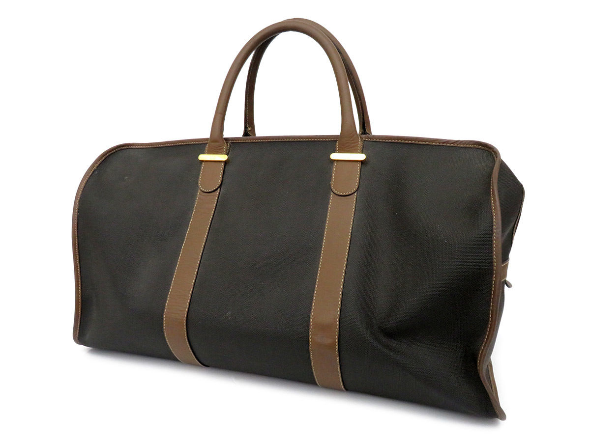 1円 □美品□ dunhill ダンヒル PVC×レザー ボストンバッグ トラベル 