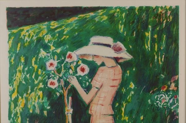 絵画 真作保証 ジャン・ピエール・カシニョール「バラの木Ⅱ